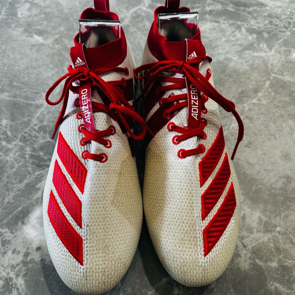 Adidas Red and White Adizero Firm Multi Ground Athletic Cleats Men’s SZ 13 $300